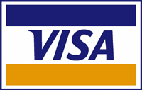 A visa logo is shown in blue, yellow and white.